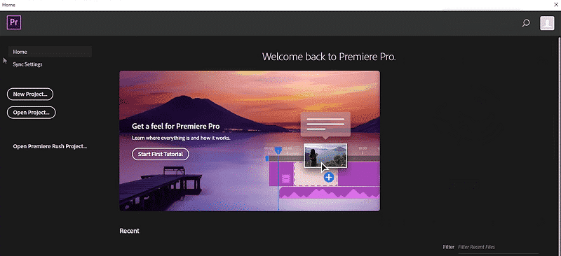 what to open adobe premiere with