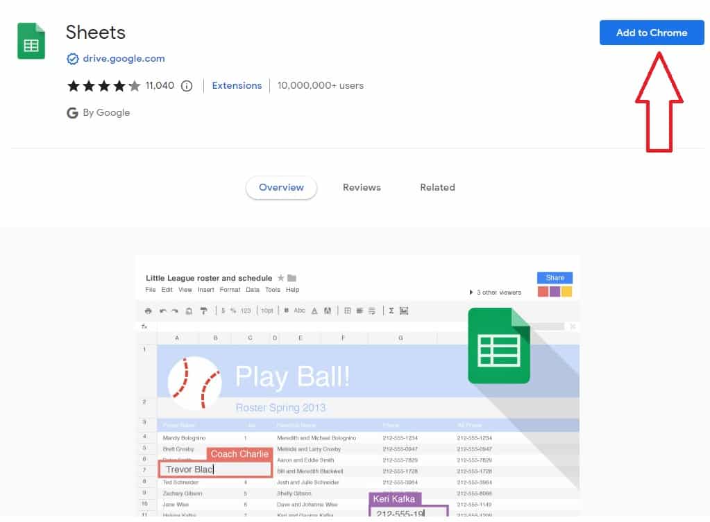 google sheets chat