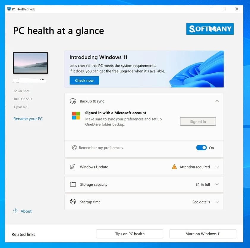 download pc health checker