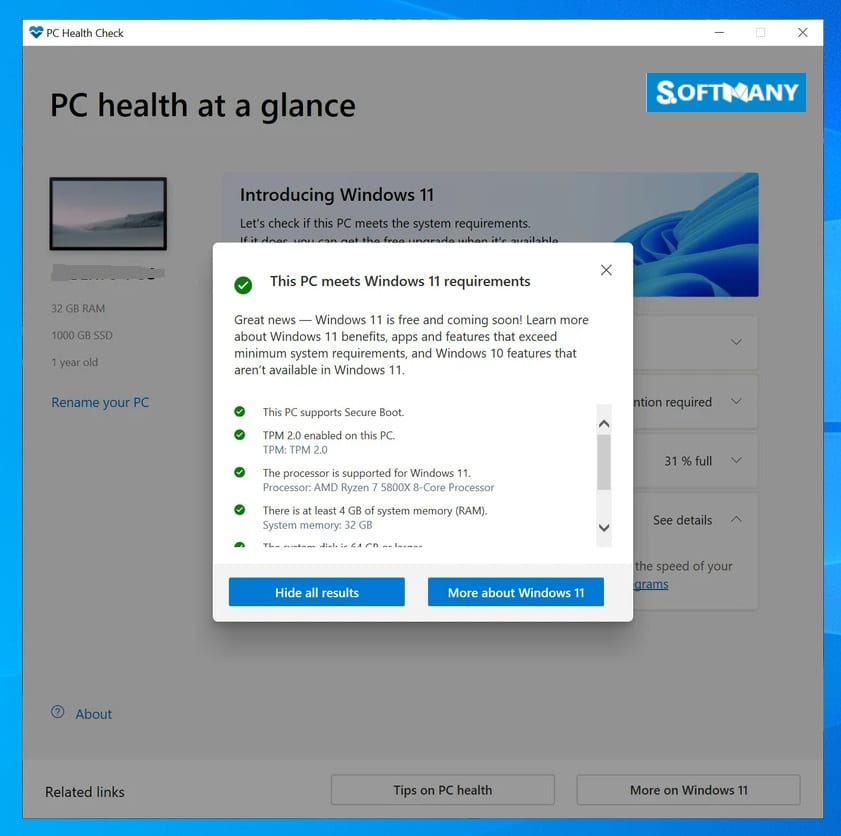 download pc health check windows 10